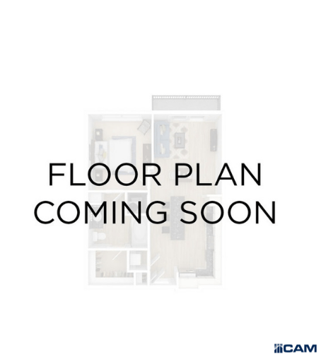 Floor plan for 1 bed, 1 bath, 640 sqft